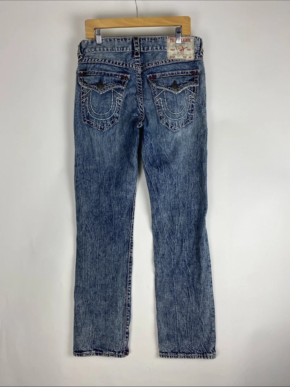 True Religion Ricky Flap Super T Jeans Blue Relaxed Straight Men’s Size 33